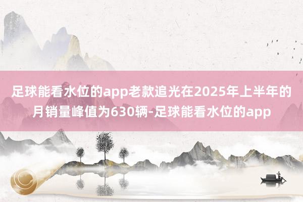 足球能看水位的app老款追光在2025年上半年的月销量峰值为630辆-足球能看水位的app