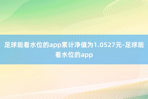 足球能看水位的app累计净值为1.0527元-足球能看水位的app