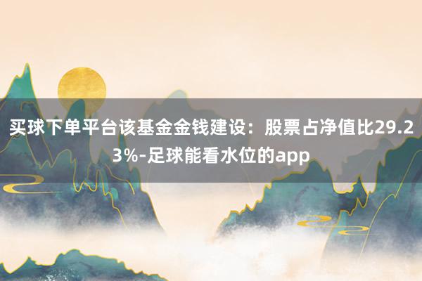 买球下单平台该基金金钱建设：股票占净值比29.23%-足球能看水位的app
