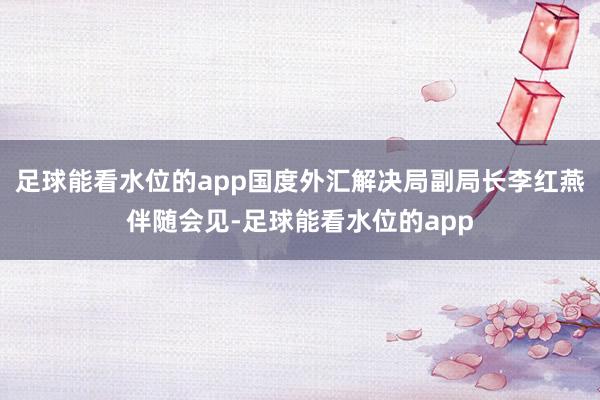 足球能看水位的app国度外汇解决局副局长李红燕伴随会见-足球能看水位的app