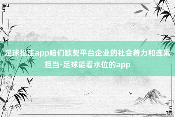 足球投注app咱们默契平台企业的社会着力和连累担当-足球能看水位的app