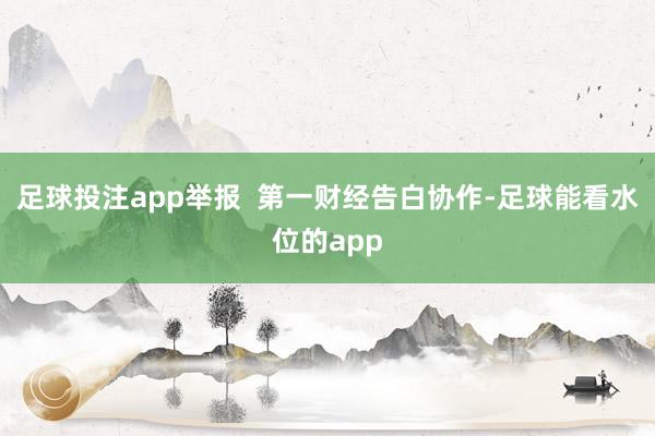 足球投注app举报  第一财经告白协作-足球能看水位的app