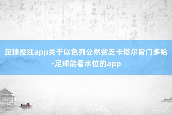 足球投注app关于以色列公然贫乏卡塔尔皆门多哈-足球能看水位的app