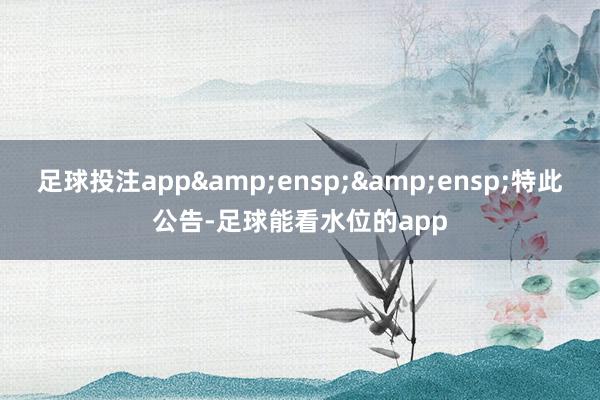 足球投注app&ensp;&ensp;特此公告-足球能看水位的app