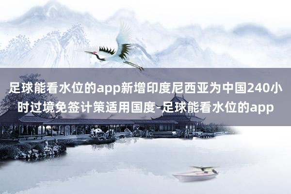 足球能看水位的app新增印度尼西亚为中国240小时过境免签计策适用国度-足球能看水位的app