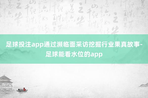 足球投注app通过濒临面采访挖掘行业果真故事-足球能看水位的app