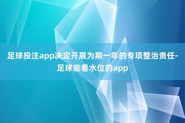足球投注app决定开展为期一年的专项整治责任-足球能看水位的app