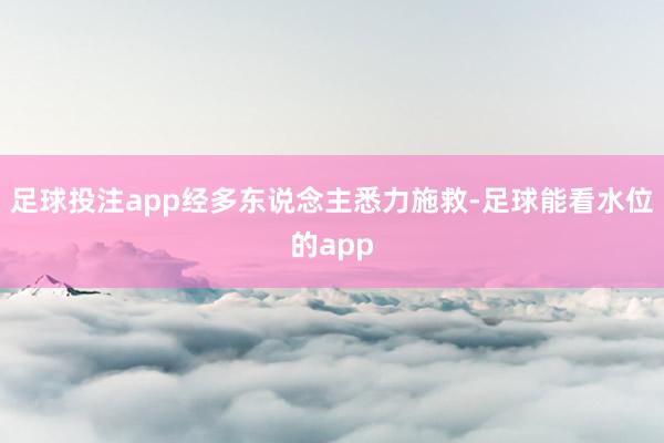 足球投注app经多东说念主悉力施救-足球能看水位的app