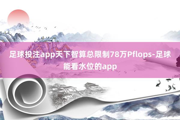 足球投注app天下智算总限制78万Pflops-足球能看水位的app