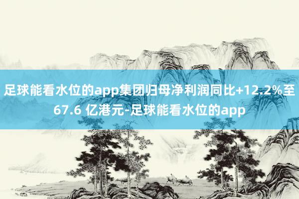 足球能看水位的app集团归母净利润同比+12.2%至67.6 亿港元-足球能看水位的app