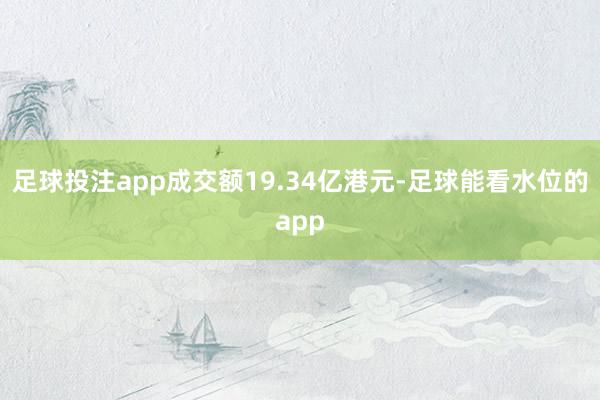 足球投注app成交额19.34亿港元-足球能看水位的app