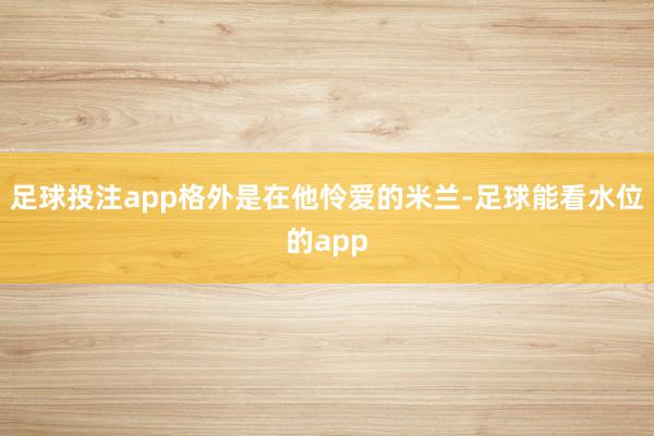 足球投注app格外是在他怜爱的米兰-足球能看水位的app