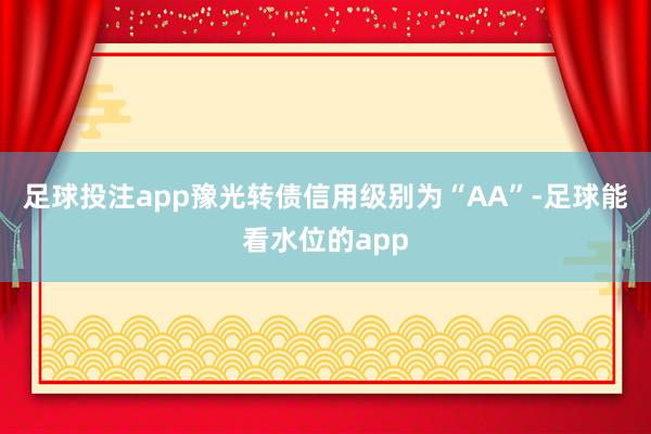 足球投注app豫光转债信用级别为“AA”-足球能看水位的app