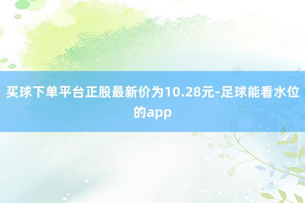 买球下单平台正股最新价为10.28元-足球能看水位的app