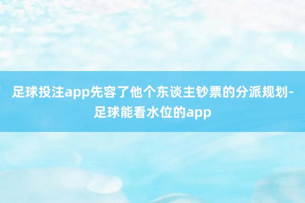 足球投注app先容了他个东谈主钞票的分派规划-足球能看水位的app