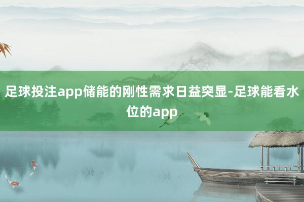 足球投注app储能的刚性需求日益突显-足球能看水位的app