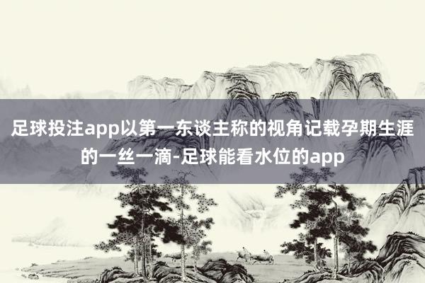 足球投注app以第一东谈主称的视角记载孕期生涯的一丝一滴-足球能看水位的app