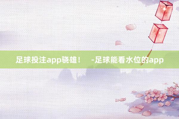 足球投注app骁雄！   -足球能看水位的app