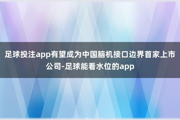 足球投注app有望成为中国脑机接口边界首家上市公司-足球能看水位的app