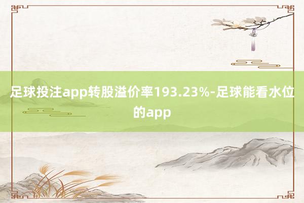 足球投注app转股溢价率193.23%-足球能看水位的app