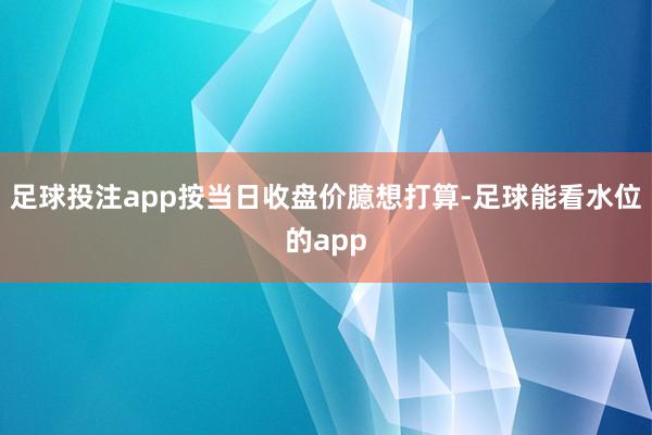 足球投注app按当日收盘价臆想打算-足球能看水位的app