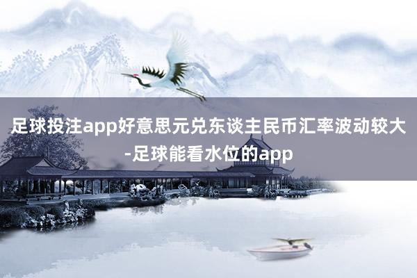足球投注app好意思元兑东谈主民币汇率波动较大-足球能看水位的app