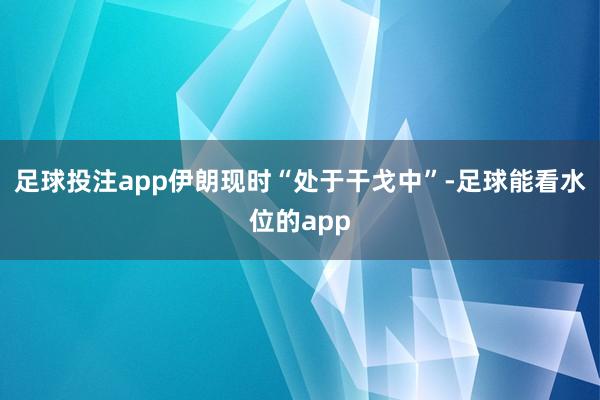 足球投注app伊朗现时“处于干戈中”-足球能看水位的app