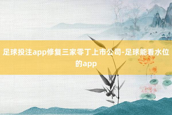 足球投注app修复三家零丁上市公司-足球能看水位的app