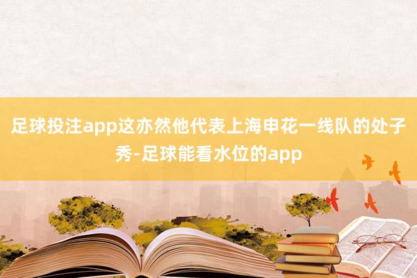 足球投注app这亦然他代表上海申花一线队的处子秀-足球能看水位的app