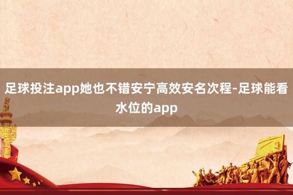 足球投注app她也不错安宁高效安名次程-足球能看水位的app