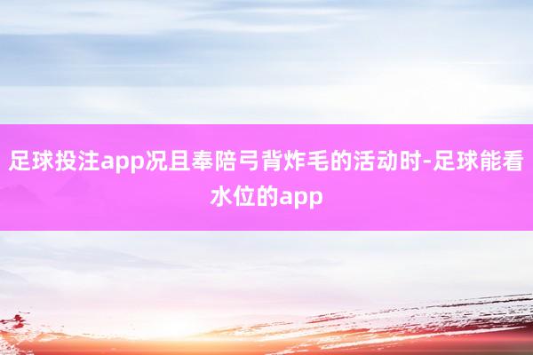 足球投注app况且奉陪弓背炸毛的活动时-足球能看水位的app