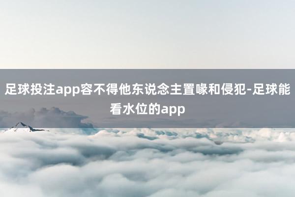 足球投注app容不得他东说念主置喙和侵犯-足球能看水位的app