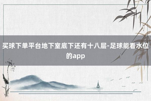 买球下单平台地下室底下还有十八层-足球能看水位的app