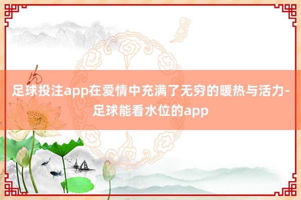 足球投注app在爱情中充满了无穷的暖热与活力-足球能看水位的app