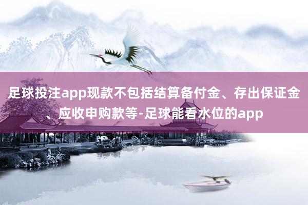 足球投注app现款不包括结算备付金、存出保证金、应收申购款等-足球能看水位的app