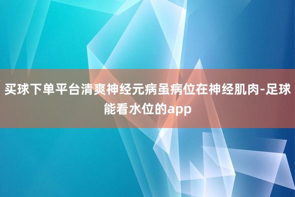 买球下单平台清爽神经元病虽病位在神经肌肉-足球能看水位的app