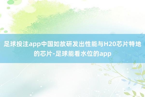 足球投注app中国如故研发出性能与H20芯片特地的芯片-足球能看水位的app