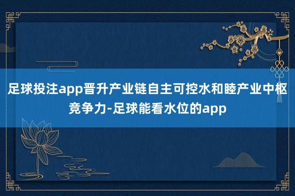 足球投注app晋升产业链自主可控水和睦产业中枢竞争力-足球能看水位的app