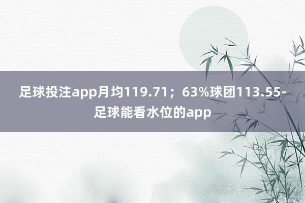 足球投注app月均119.71；63%球团113.55-足球能看水位的app