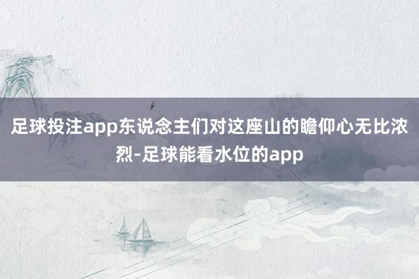 足球投注app东说念主们对这座山的瞻仰心无比浓烈-足球能看水位的app