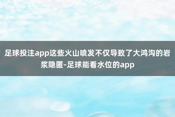 足球投注app这些火山喷发不仅导致了大鸿沟的岩浆隐匿-足球能看水位的app