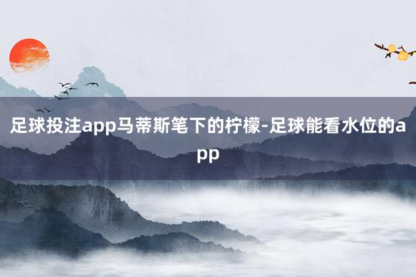 足球投注app马蒂斯笔下的柠檬-足球能看水位的app