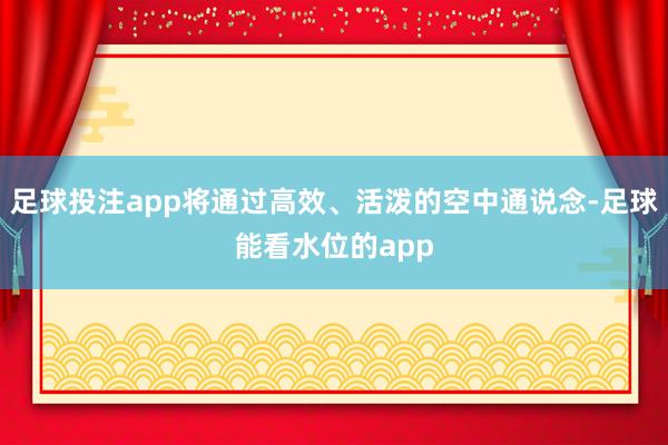 足球投注app将通过高效、活泼的空中通说念-足球能看水位的app
