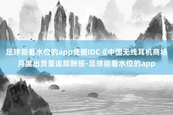 足球能看水位的app凭据IDC《中国无线耳机商场月度出货量追踪酬报-足球能看水位的app