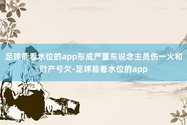 足球能看水位的app形成严重东说念主员伤一火和财产亏欠-足球能看水位的app
