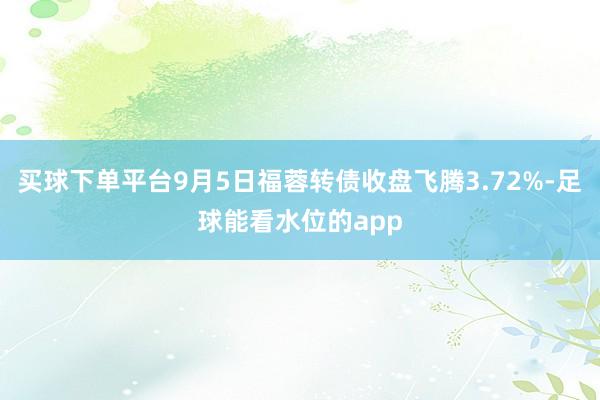 买球下单平台9月5日福蓉转债收盘飞腾3.72%-足球能看水位的app