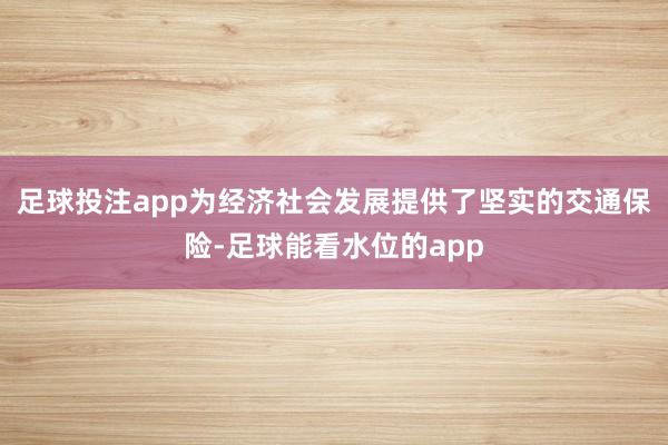 足球投注app为经济社会发展提供了坚实的交通保险-足球能看水位的app