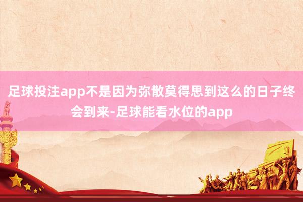 足球投注app不是因为弥散莫得思到这么的日子终会到来-足球能看水位的app