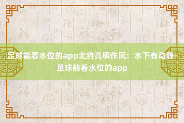 足球能看水位的app北约亮明作风：水下有动静-足球能看水位的app