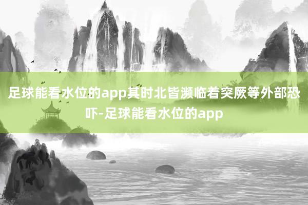 足球能看水位的app其时北皆濒临着突厥等外部恐吓-足球能看水位的app
